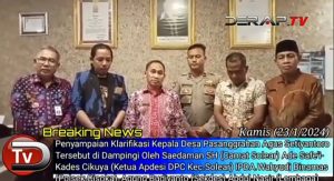 Video Klarifikasi Kades Pesanggrahan Yang Di Anggap Tidak Senonoh Di Acara Musrenbang Di Unggah Di Salah Satu Akun YouTube DERAP TV