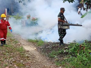 Babinsa Sambi Aktif Bantu Puskesmas Basmi Sarang Nyamuk