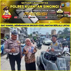 Satlantas Polres Kuansing Beri Penyuluhan Keselamatan Berlalu Lintas, Pemasangan Spanduk, dan Penyebaran Brosur