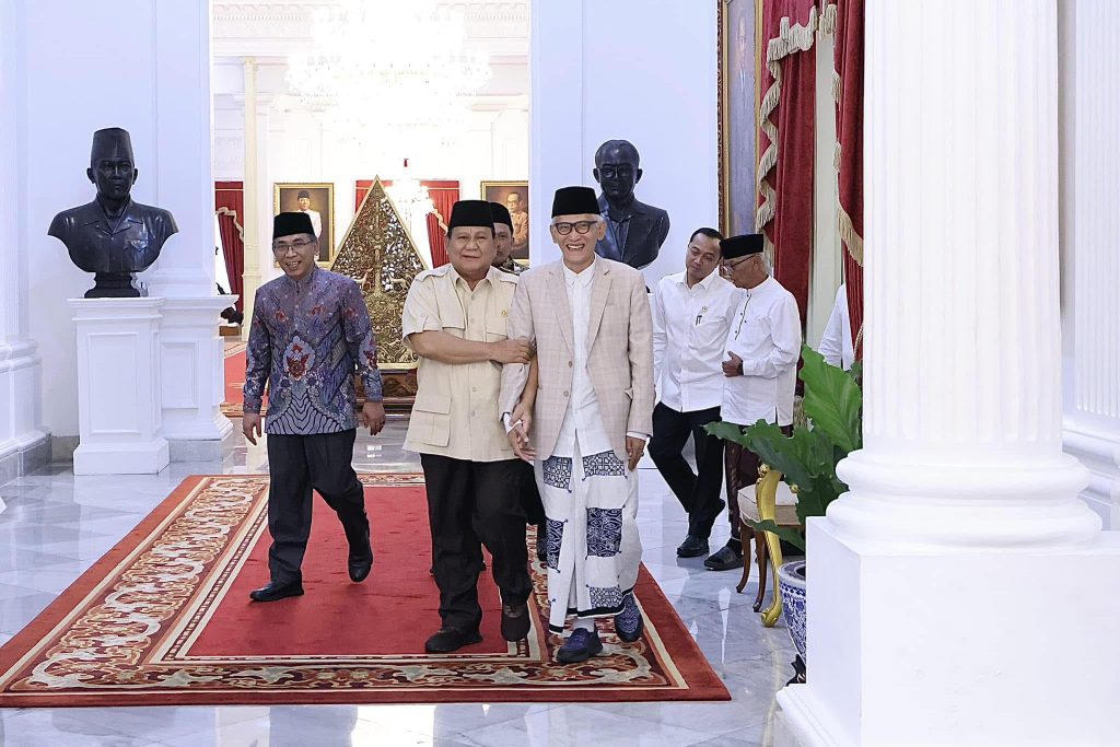 Presiden Prabowo Subianto menerima kunjungan Pengurus Besar Nahdlatul Ulama (PBNU) di Istana Merdeka, pada Senin, 3 Februari 2025.