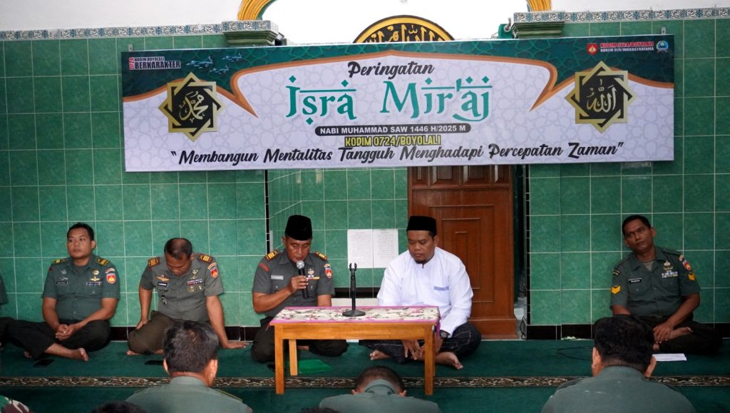 Pegang Teguh Norma Agama dan Tugas Sehari-hari, Kodim Boyolali Gelar Isro’ Mi’roj dan Doa Bersama