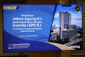 Rapat Kerja Kejaksaan dan Komite I DPD RI Terkait Penegakan Hukum di Daerah