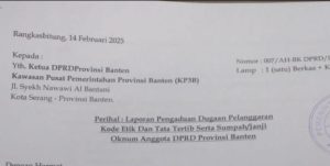 ACENG HAKIKI RESMI ADUKAN OKNUM ANGGOTA DPRD BANTEN KE BK DPRD BANTEN
