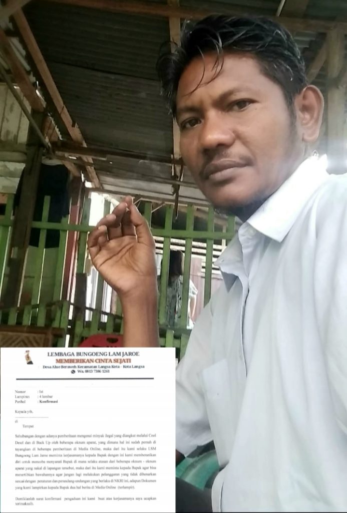 Aktivis LSM Bengoeng Lam Jaroe Kota Langsa, Surati 2 Institusi Mabes Polri Dan Institusi Mabes TNI Di Jakarta Selatan.