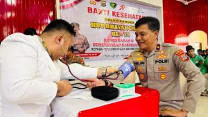 Bakti Kesehatan HUT Bhayangkara Ke-79, Polda Sulteng Gelar Donor Darah Dan Pemeriksaan Kesehatan Kepada Ojol