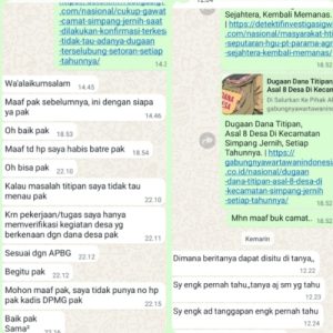 Diduga Saling Tuding Menuding, Antara Camat Simpang Jernih Dan Oknum Kantor Dinas DPMG Aceh Timur.