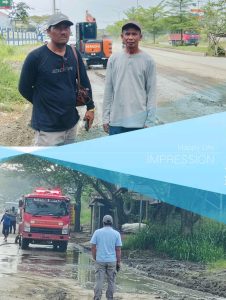 Paguyuban (PGLS) Turunkan Excavator Dan Mobil Pemadam Kebakaran Untuk Bersihkan Jalan Gundukan Tanah. 