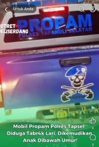 Heboh! Diduga Tabrak Lari, Mobil Dinas Propam Polres Tapanuli Selatan Dikemudikan Anak di Bawah Umur