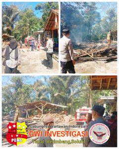 Respon Cepat, Polsek Pakenjeng Evakuasi dan Cek TKP Kebakaran Rumah Panggung