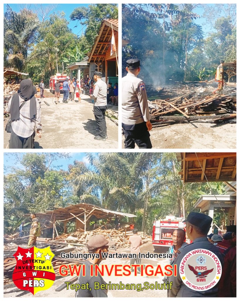 Respon Cepat, Polsek Pakenjeng Evakuasi dan Cek TKP Kebakaran Rumah Panggung