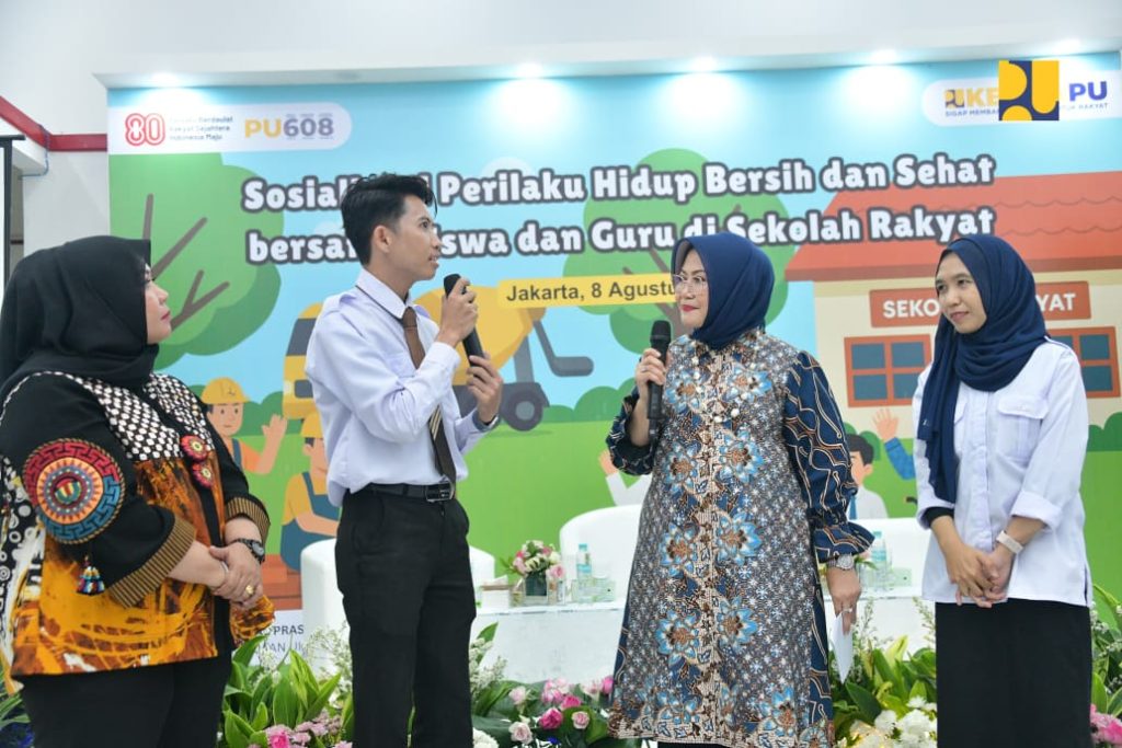 Merdeka Pendidikan Dengan Sekolah Rakyat, Kementerian PU Sosialisasikan Perilaku Hidup Bersih Dan Sehat.