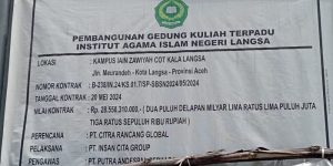 Dirkrimsus Polda Aceh, Diminta Segera Periksa Gedung Kuliah Terpadu IAIN Langsa, Menghabiskan Dana APBN 2024 Senilai Rp 45 Miliar.