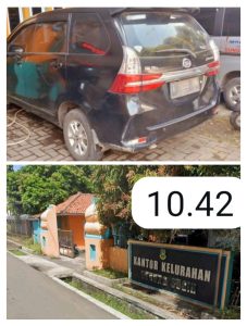 Mobil Dinas Kelurahan Gunung Sugih Digunakan untuk Kepentingan Pribadi dengan Mengganti Pelat Nomor Mobil Pribadi.