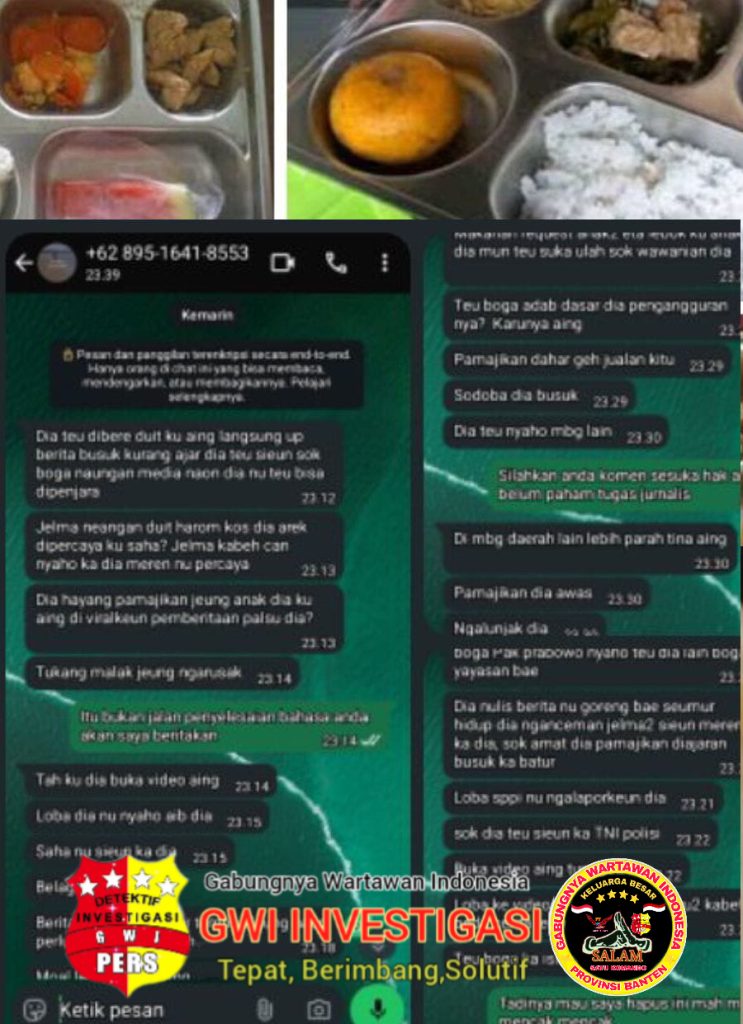 Jurnalis Media MN)_ Diduga Mendapat Intimidasi dari Ketua Yayasan Terkait Pemberitaan Program Makan Bergizi