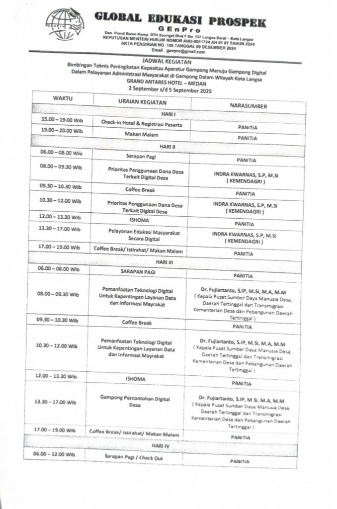 Bimtek Ke Medan, Diduga Jadi Modus, Rp 924 Juta Dana Desa Langsa Terkuras, Untuk Kepentingan Pejabat Pemko Langsa
