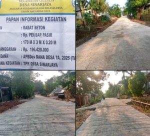 Gabungnya wartawan indonesia GWI Lakukan investigasi terkait bangunan rabat beton tahap dua tahun 2025 desa sinarjaya kecamatan cigeulis Pandeglang Banten 
