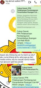Diduga, Setelah Di Hantam Dengan Pemberitaan Media Online, Oknum PPK Dinkes, Proyek Pelaksanaan Pembangunan Ruang Cat-Hlab RSUD Langsa.