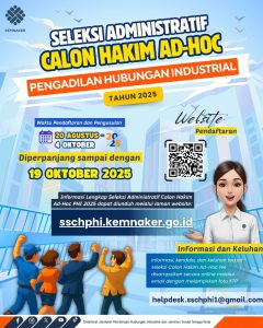 Pendaftaran Dan Pengusulan Calon Hakim Ad Hoc PHI 2025, Di Perpanjang, Ayo Daftar!