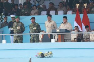 TNI 80 Tahun Mengabdi : Menhan RI Dampingi Presiden RI Pimpin Upacara Di Monas.