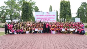 Meriah!, Polres Pekalongan Gelar Olah Raga Bersama Dan Lomba Senam Kreasi Tabola Bale, Di Hari Kesatuan Gerak Bhayangkari Ke-73