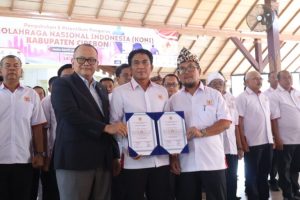 Dikukuhkan Jadi Ketua KONI 2025-2029, Wabup Jigus: Target Lompatan Prestasi Olahraga Daerah