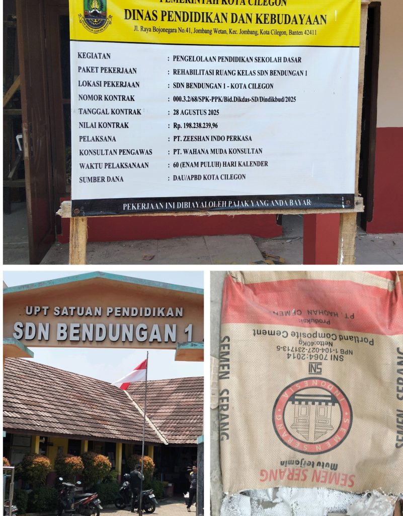 Dugaan mengabaikan Kualitas, Pemborong Renovasi SDN 1 Bendungan Cilegon Enggan Dikonfirmasi Wartawan diduga alergi terhadap wartawan 