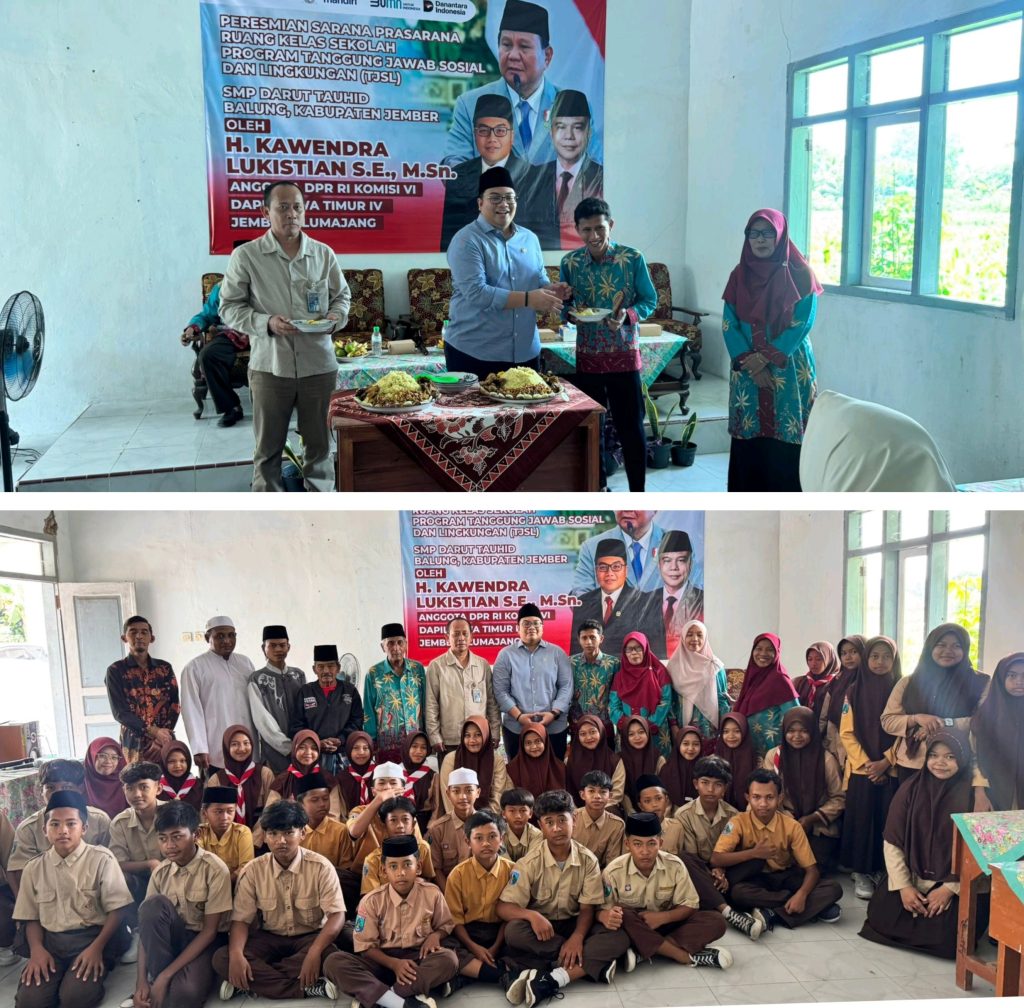 Amanat Prabowo, Kawendra Lukistian Resmikan Ruang Kelas Baru Untuk Pemerataan Akses Pendidikan di Jember.