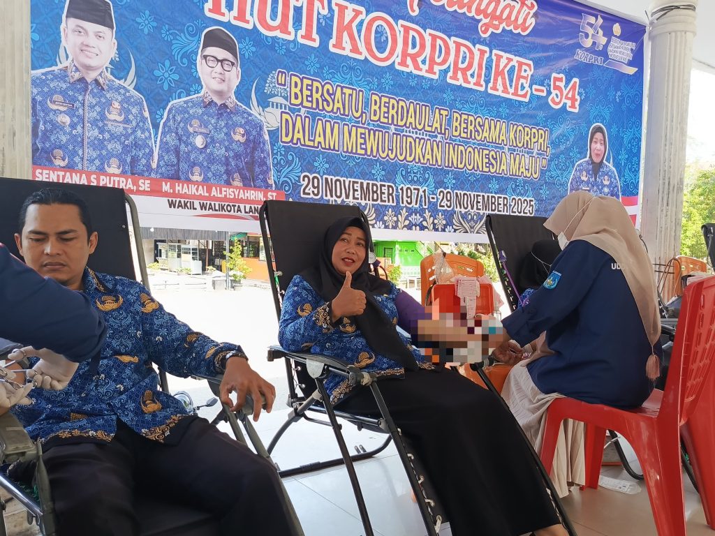 Bakti Sosial Pemko Langsa, Kumpulkan 35 Kantong Darah Peringati HUT KORPRI Ke-54.