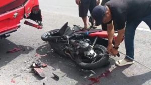 Kecelakaan, Di Jalan Jogja-Solo Delanggu, Motor Nancap Di Bokong Bus.