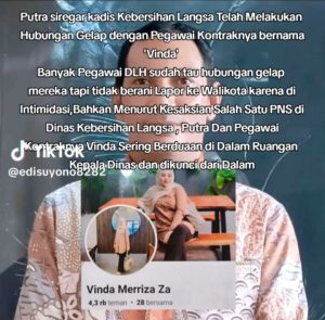 Setelah Di Beritakan Melalui Media Massa Online, Terkait Dugaan Video Viral Di Tik Tok Kadis LHK Langsa, Dengan Akun @edisuyono8282.