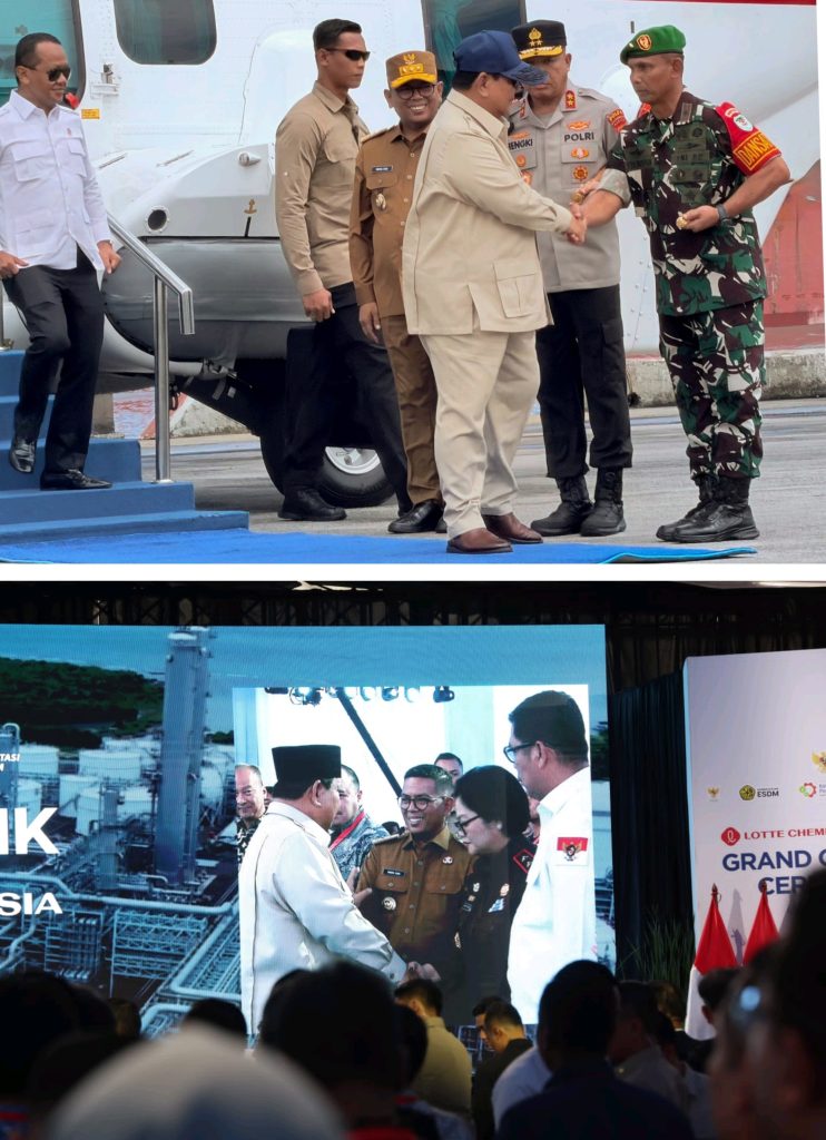 Gubernur Andra Soni Bersama Presiden RI Prabowo, Hadiri Peresmian Pabrik Petrokimia Terbesar di Asia Tenggara.