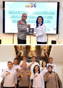 Implementasikan MoU Pusat, Kanwil Imigrasi Banten dan Polda Banten Tandatangani PKS Perkuat Desa Binaan Untuk Cegah TPPO dan TPPM.