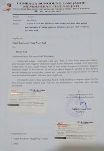 Aktivis LSM Bungoeng Lam Jaroe, Kembali Beraksi Layangkan Surat Ke Pihak Kejaksaan Tinggi Di Aceh.
