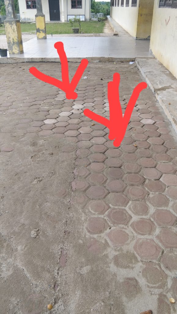 Diduga Hasil Pekerjaan Proyek Pemasangan Paving Blok, Di SDS Bukit Panjang 1 Kecamatan Manyak Payed.