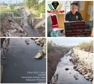Ketua LSM Penjara Indonesia  DPD Lampung Angkat Bicara, Proyek Peningkatan dan Rehabilitasi Jaringan Irigasi Gedung Tataan Utama Kewenangan Daerah Di BBWS Masuji Sekampung Di Duga Bermasalah