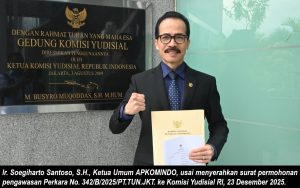 Soegiharto Santoso, Perkuat Laporan Dan Mohon Pengawasan Perkara Nomor 342/B/2025/PT.TUN.JKT, Ke MA, KY, Dan Bawas.