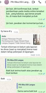 Terkait Pekerjaan Proyek Pembangunan Pagar Mesjid Raya “Agung” Di Kecamatan Langsa Kota.