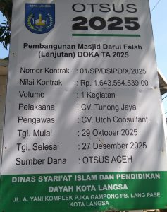 Pemerhati Sosial Publik, Minta Dan Desak Pihak Kejati Aceh, Untuk Segera Usut Pelaksanaan Pembangunan Pagar Masjid Raya “Agung”.