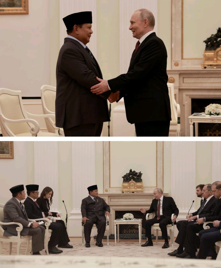 Temui Putin di Moskow, Prabowo Bahas Penguatan Perdagangan RI-Rusia.