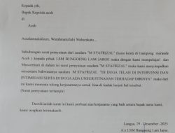 Terkait Aktivis LSM Bungoeng Lam Jaroe, Surati Kapolda Aceh Dan Kapolres Langsa, Diduga Adanya Fitnah Terhadap Perangkat Desa.
