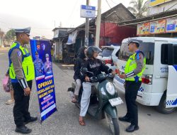 Hari ke-13 Operasi Keselamatan Maung 2026, Sat Lantas Polres Lebak Gelar Kegiatan di Simpang Aweh